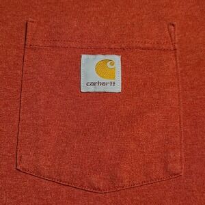 Carhartt Loose Fit T Shirt Small Orange K87-M Work Wear Pocket Tee